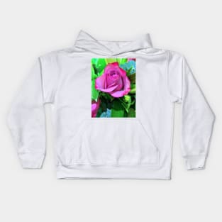 Single Pink Rose Floral Display - Autumn Bouquet - Flowers Kids Hoodie